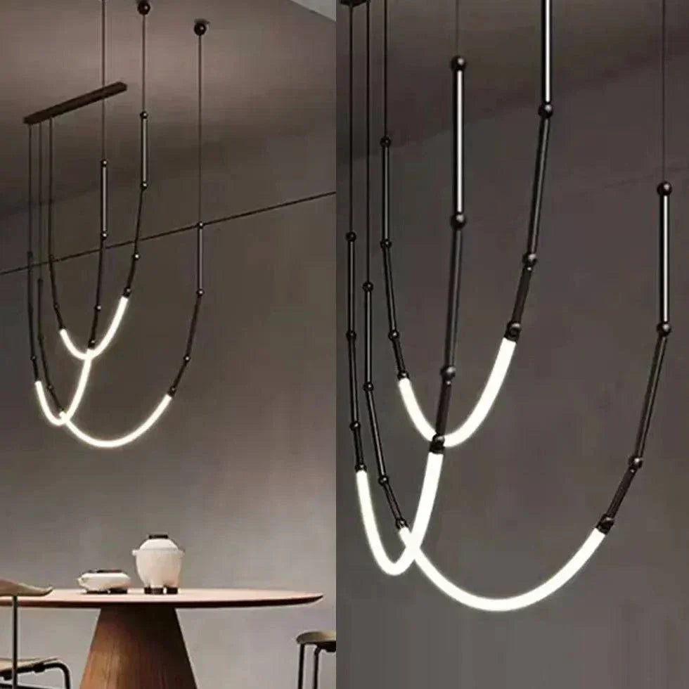 Suspension Linéaire Noire Pour Salle À Manger - Clowas.fr