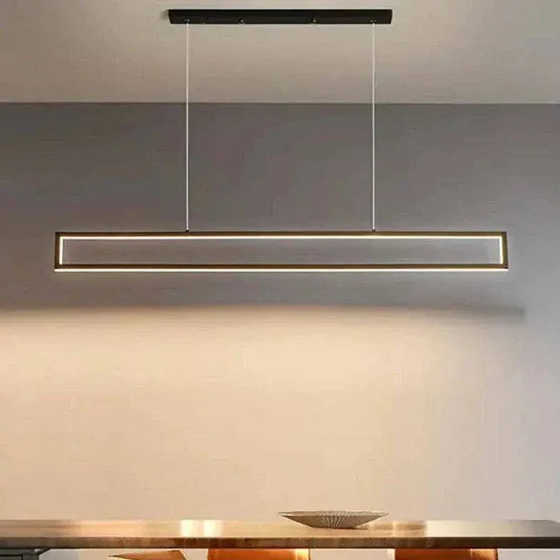Lustre Minimaliste Linéaire Noir Pour Salon - Clowas.fr
