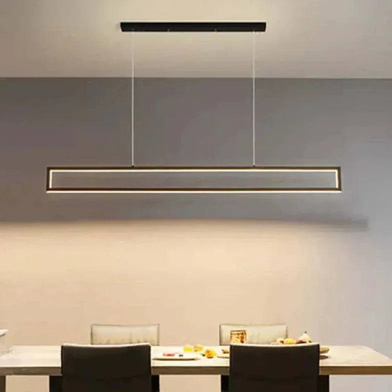 Lustre Minimaliste Linéaire Noir Pour Salon - Clowas.fr