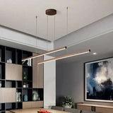 Suspension Bilinéaire Led Marron Pour Salle À Manger - Clowas.fr