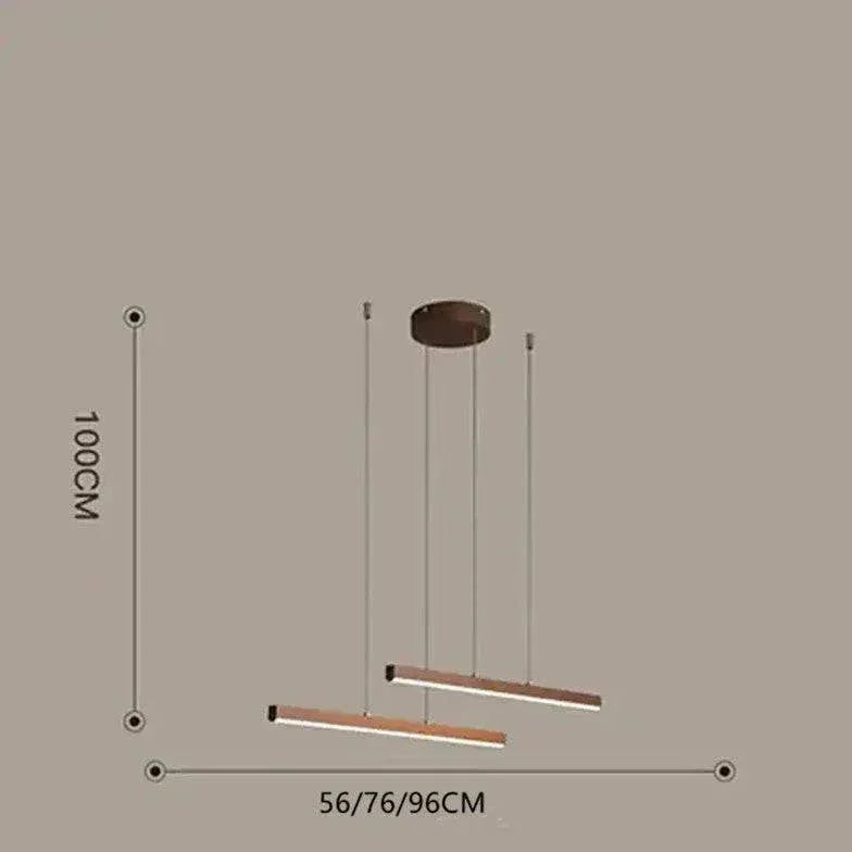 Suspension Bilinéaire Led Marron Pour Salle À Manger - Clowas.fr