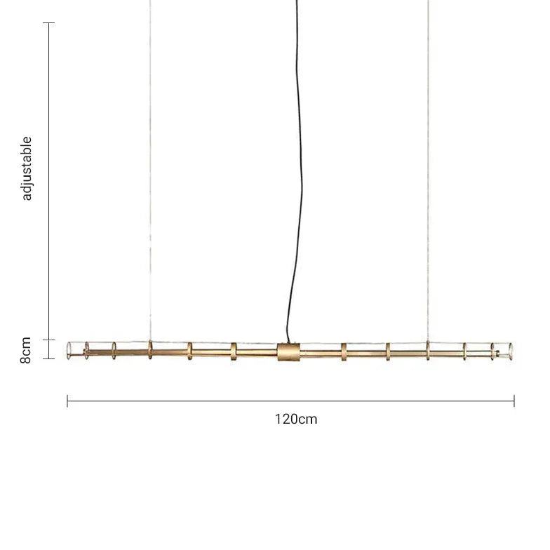 Suspension LED industrielle en or tubulaire