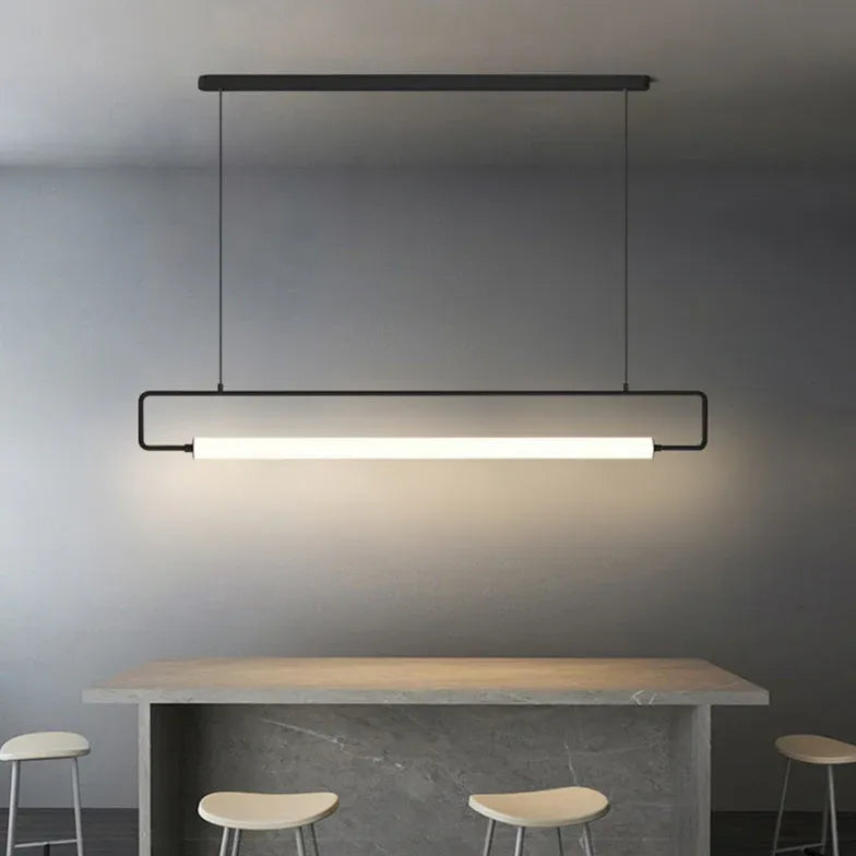 Black Rectangular Metal LED Pendant Light