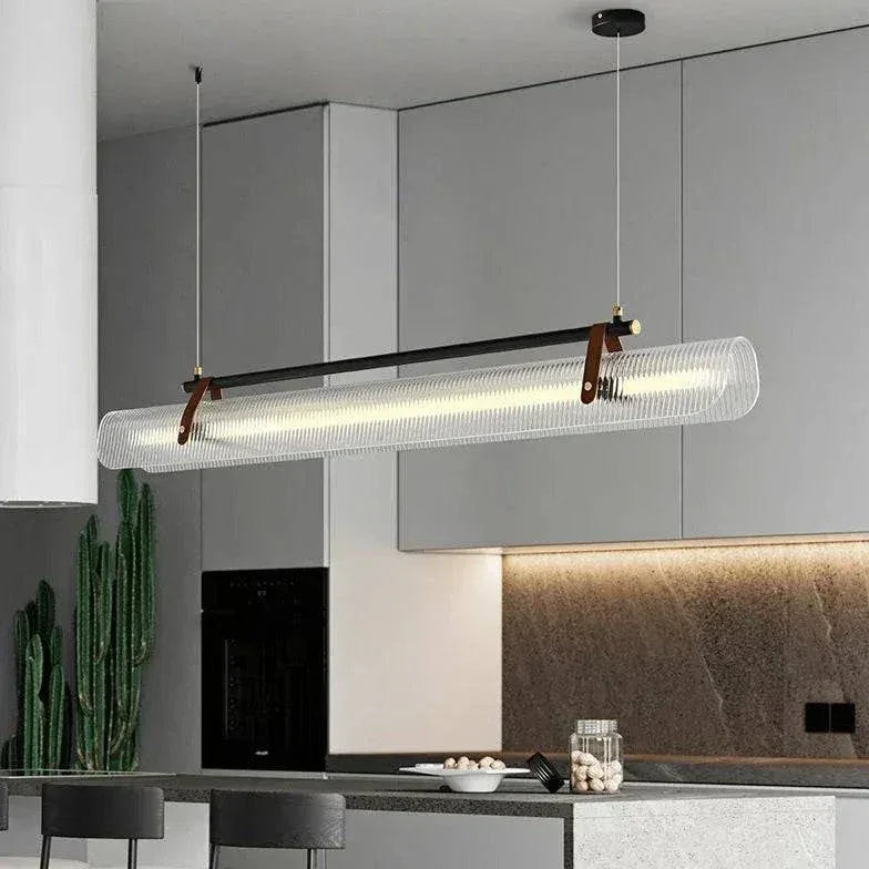 Lampe Suspendue À Abat-Jour En Verre Linéaire Pour Cuisine Industrielle - Clowas.fr
