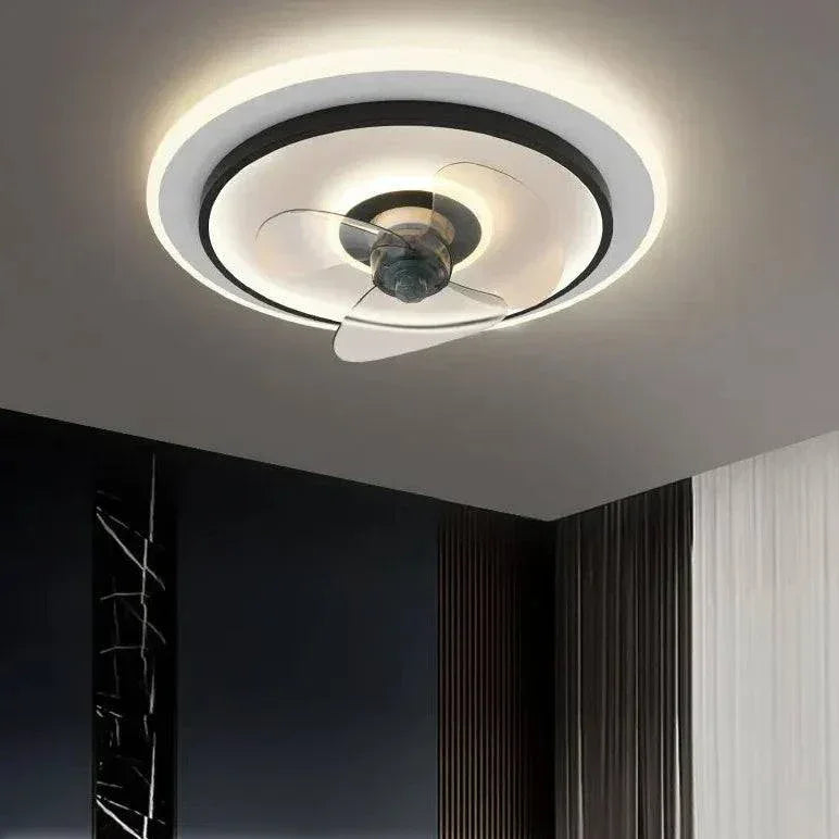 Ventilateur De Plafond À Double Anneau Éclairé Dans La Chambre Principale - Clowas.fr