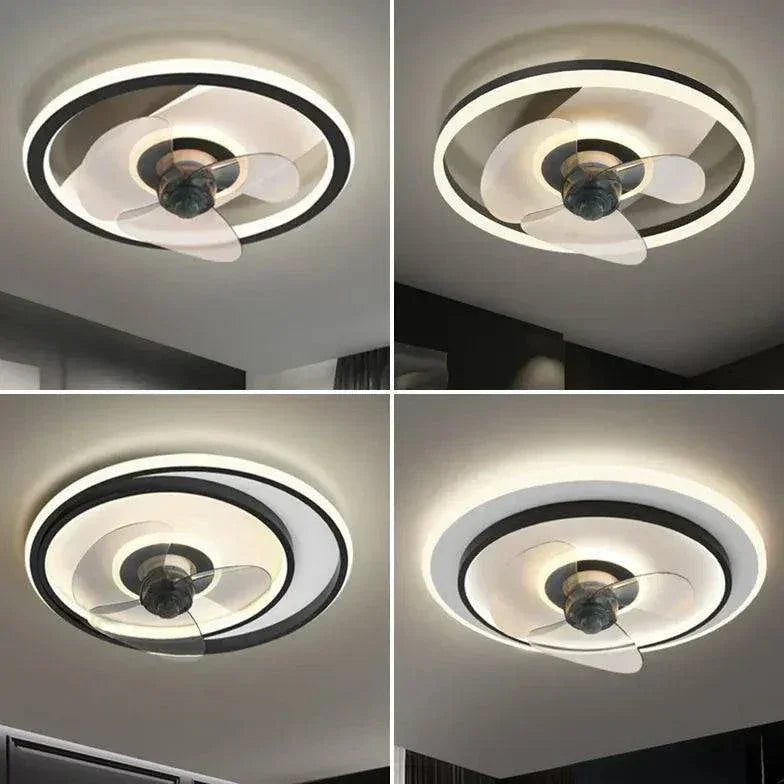 Ventilateur De Plafond À Double Anneau Éclairé Dans La Chambre Principale - Clowas.fr