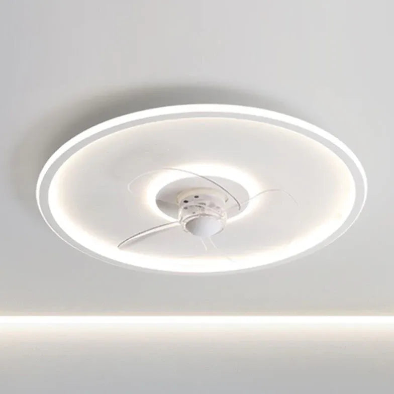 Minimalist White Ring Ceiling Fan with Light