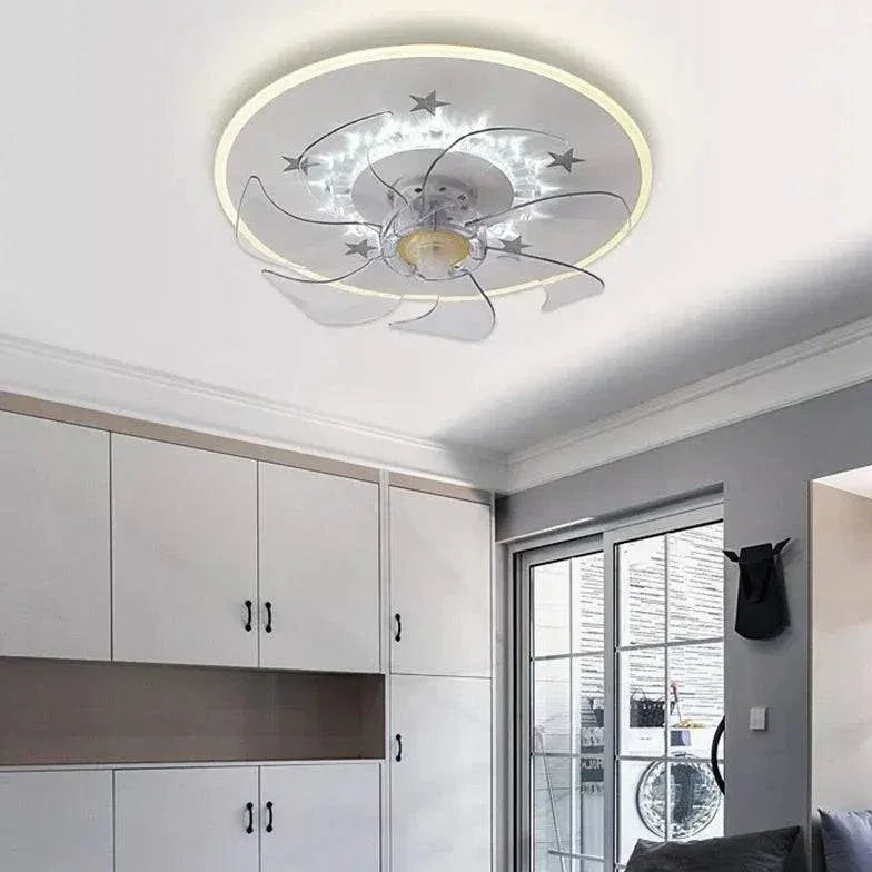 Ventilateur De Plafond Blanc Simple Et Rond - Clowas.fr