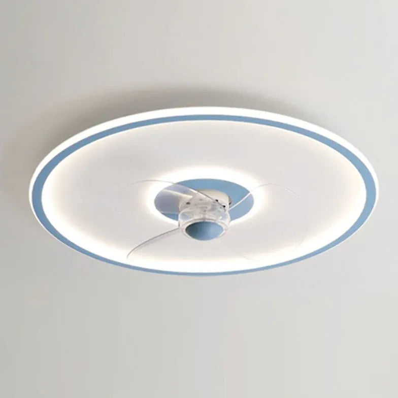 Minimalist White Ring Ceiling Fan with Light