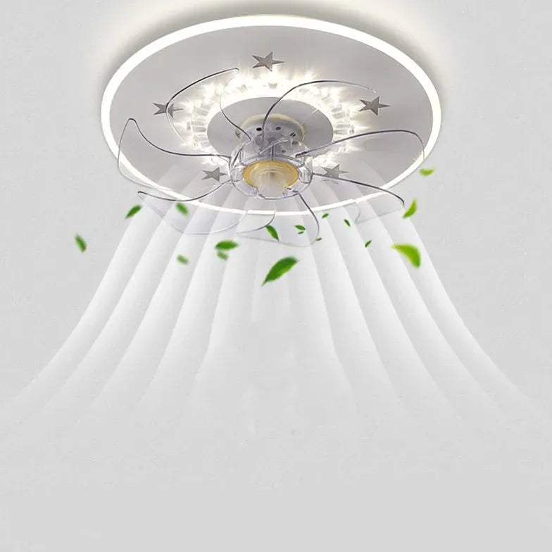 Minimalist White Ring Ceiling Fan with Light