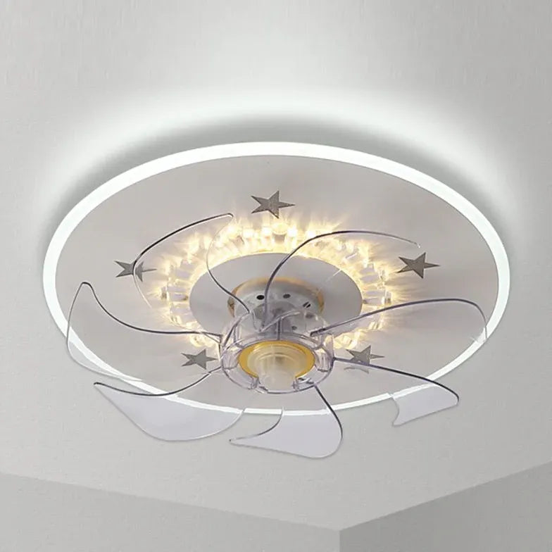 Minimalist White Ring Ceiling Fan with Light