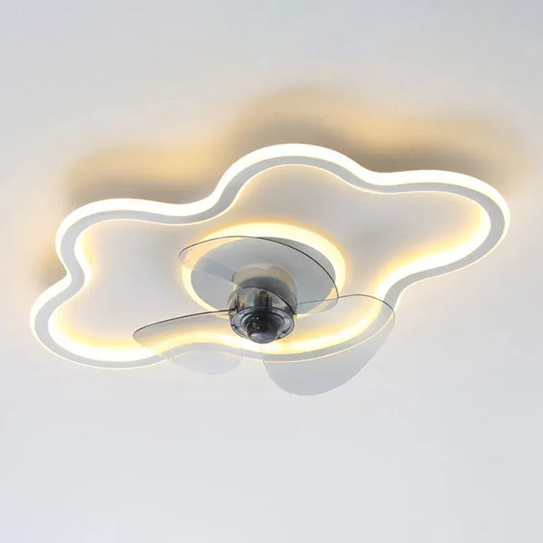 White Irregular Ceiling Fan with Light