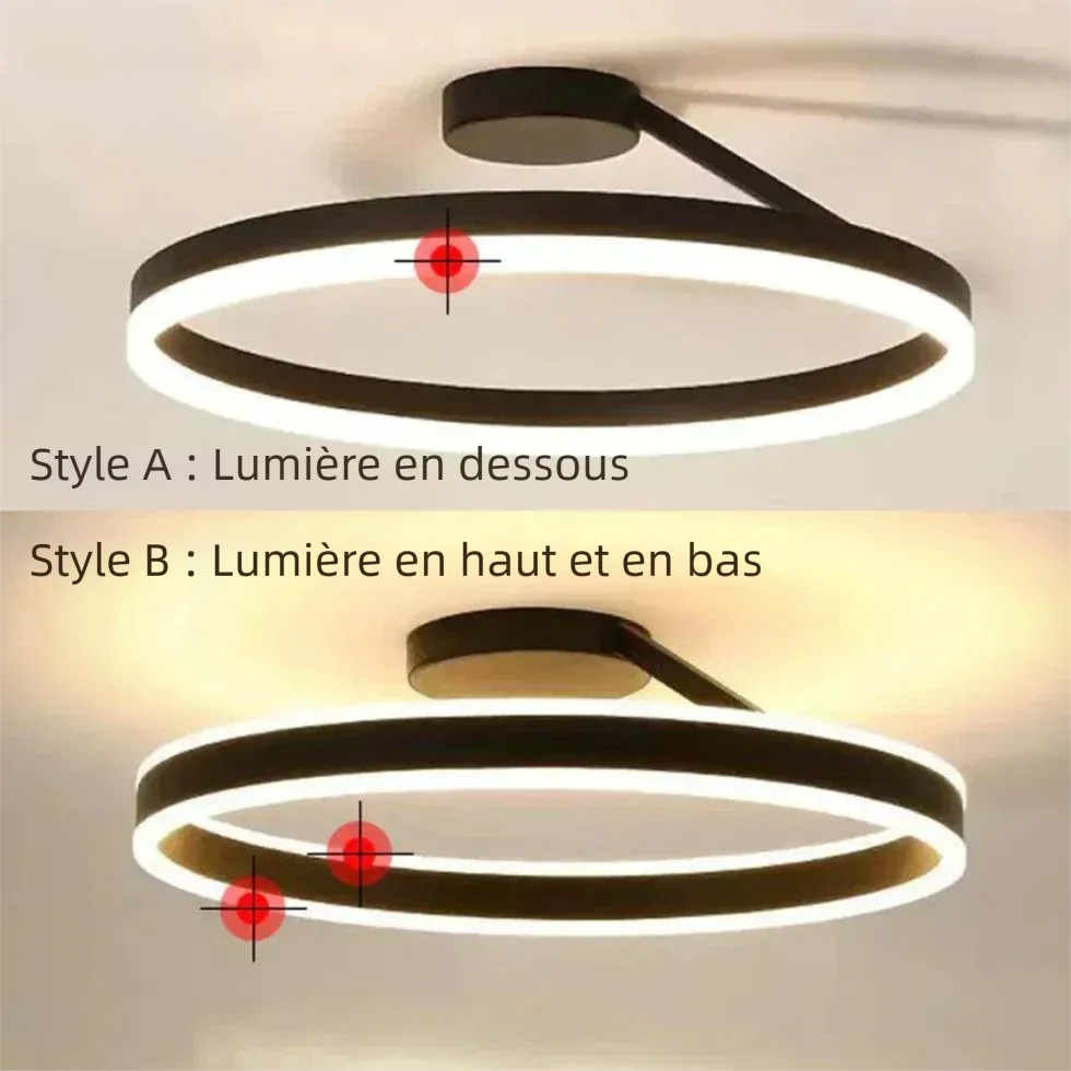 Plafonnier LED Anneau Moderne Dimmable pour Chambre