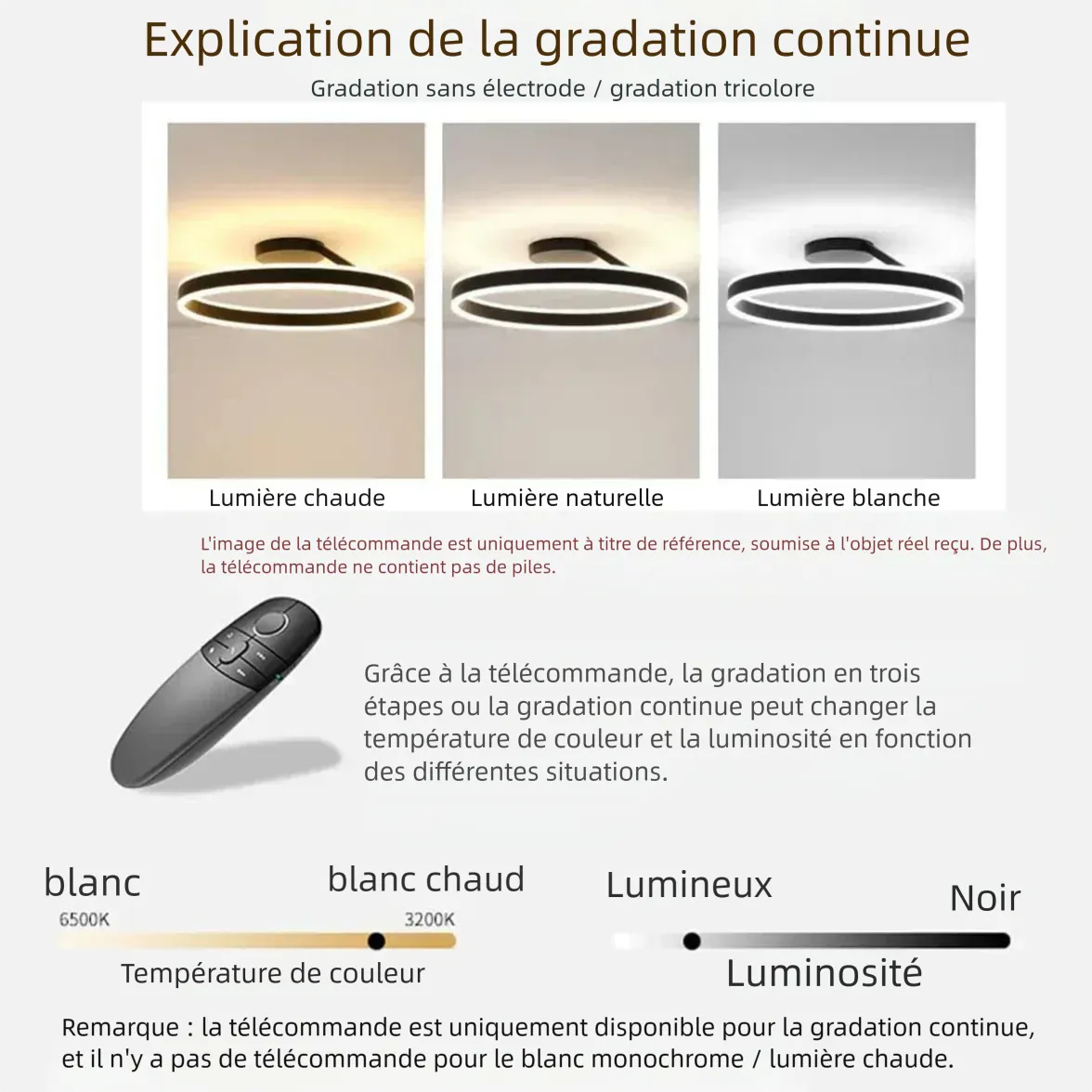 Plafonnier LED Anneau Moderne Dimmable pour Chambre