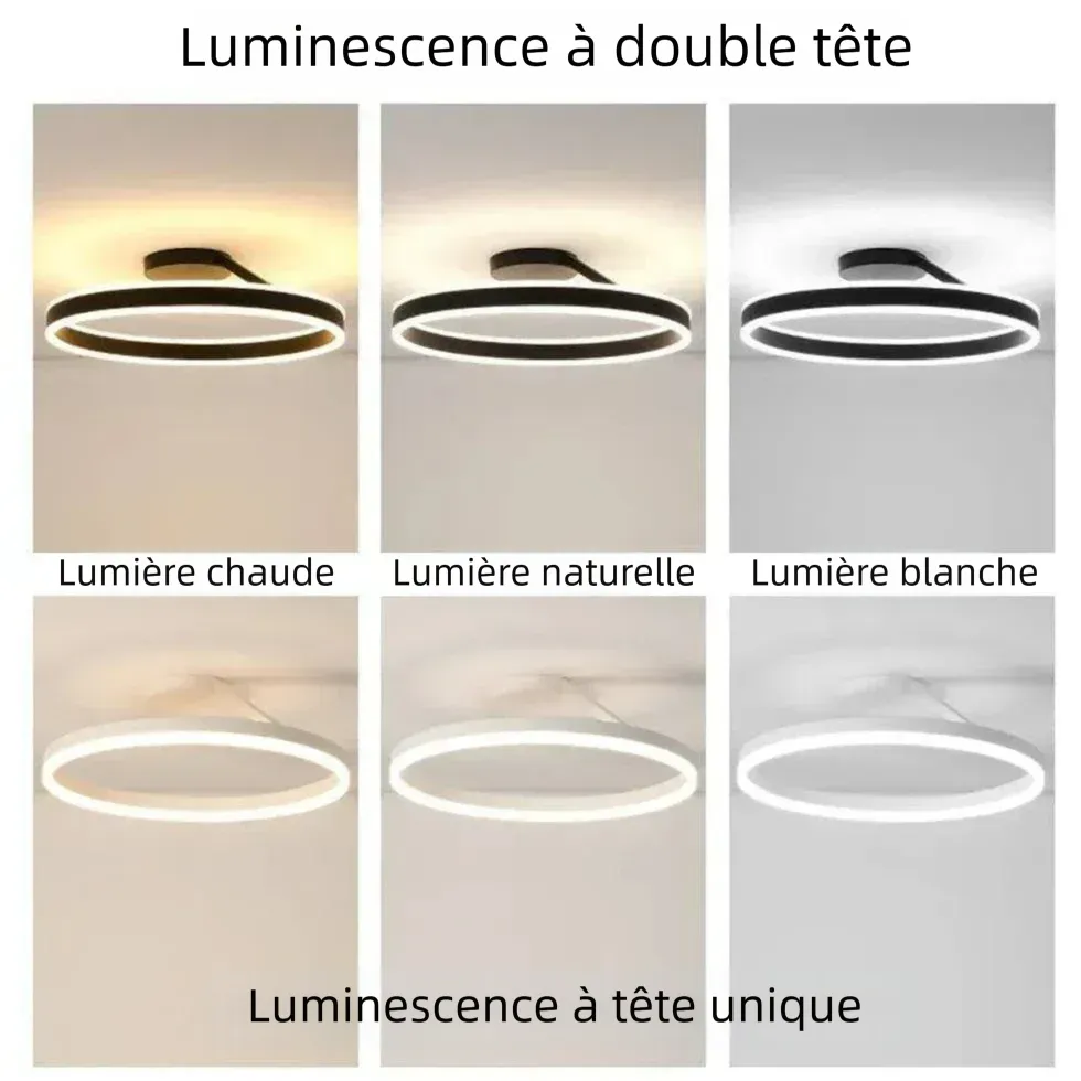 Plafonnier LED Anneau Moderne Dimmable pour Chambre
