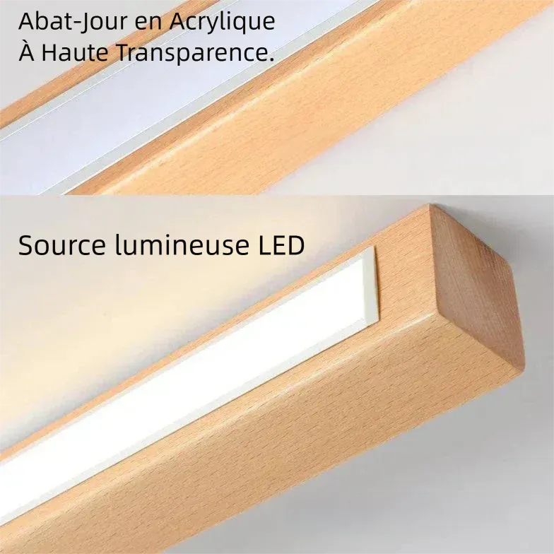 Plafonnier LED Bande Bois Minimaliste Pour Couloir