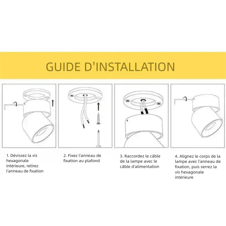 Plafonnier Spot LED À Tête Orientable Style Moderne