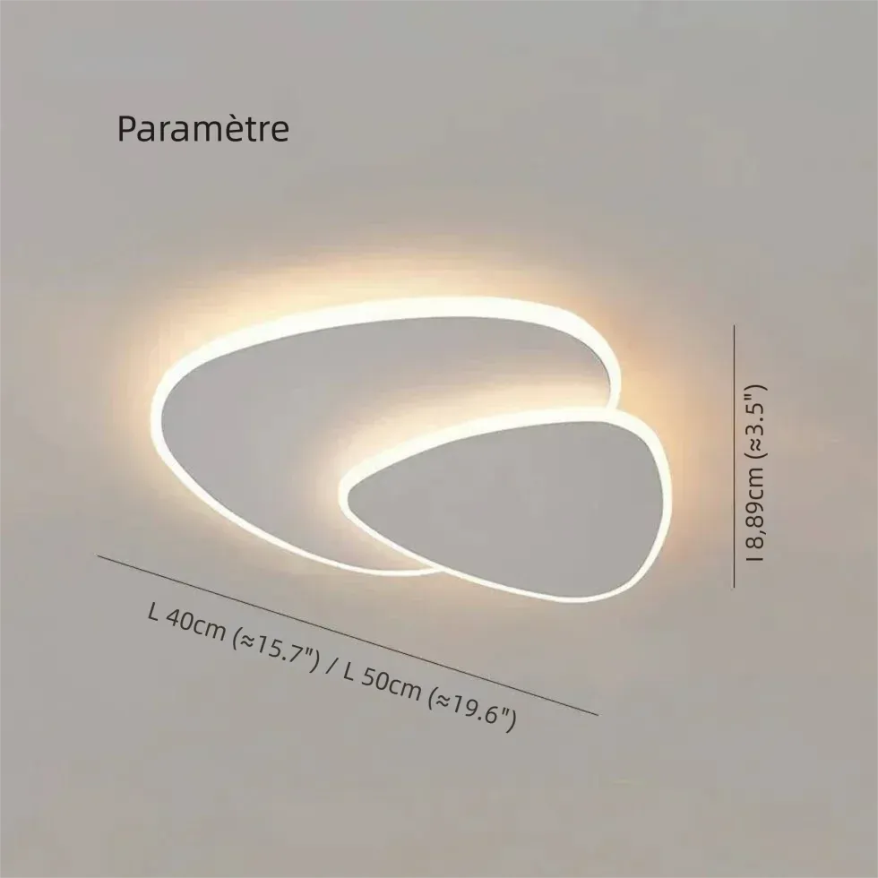Plafonnier LED Moderne Triangulaire à Double Couche Blanc