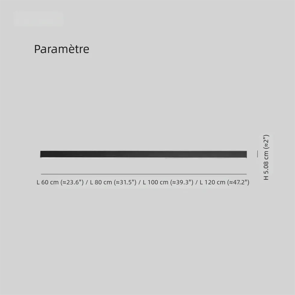 Plafonnier LED Barre Noir Dimmable Minimaliste pour Salon