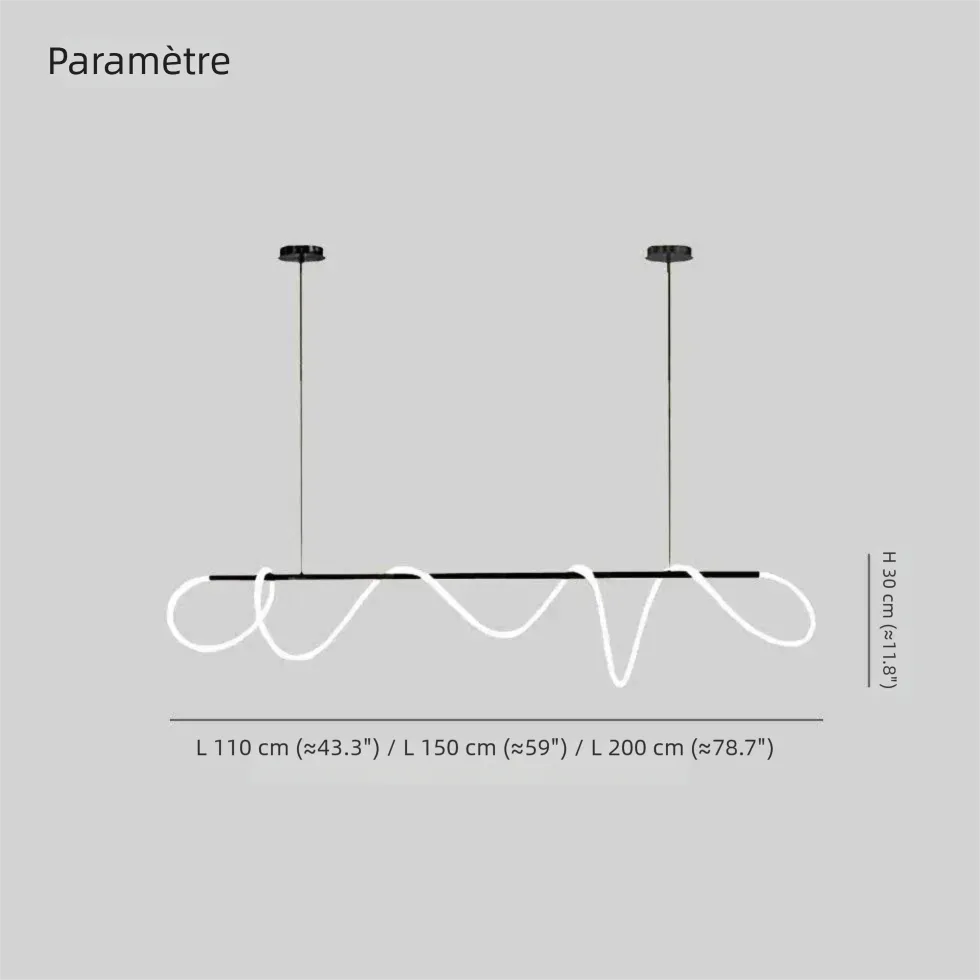 Suspension LED Nordique Forme Note Musicale pour Salle à Manger