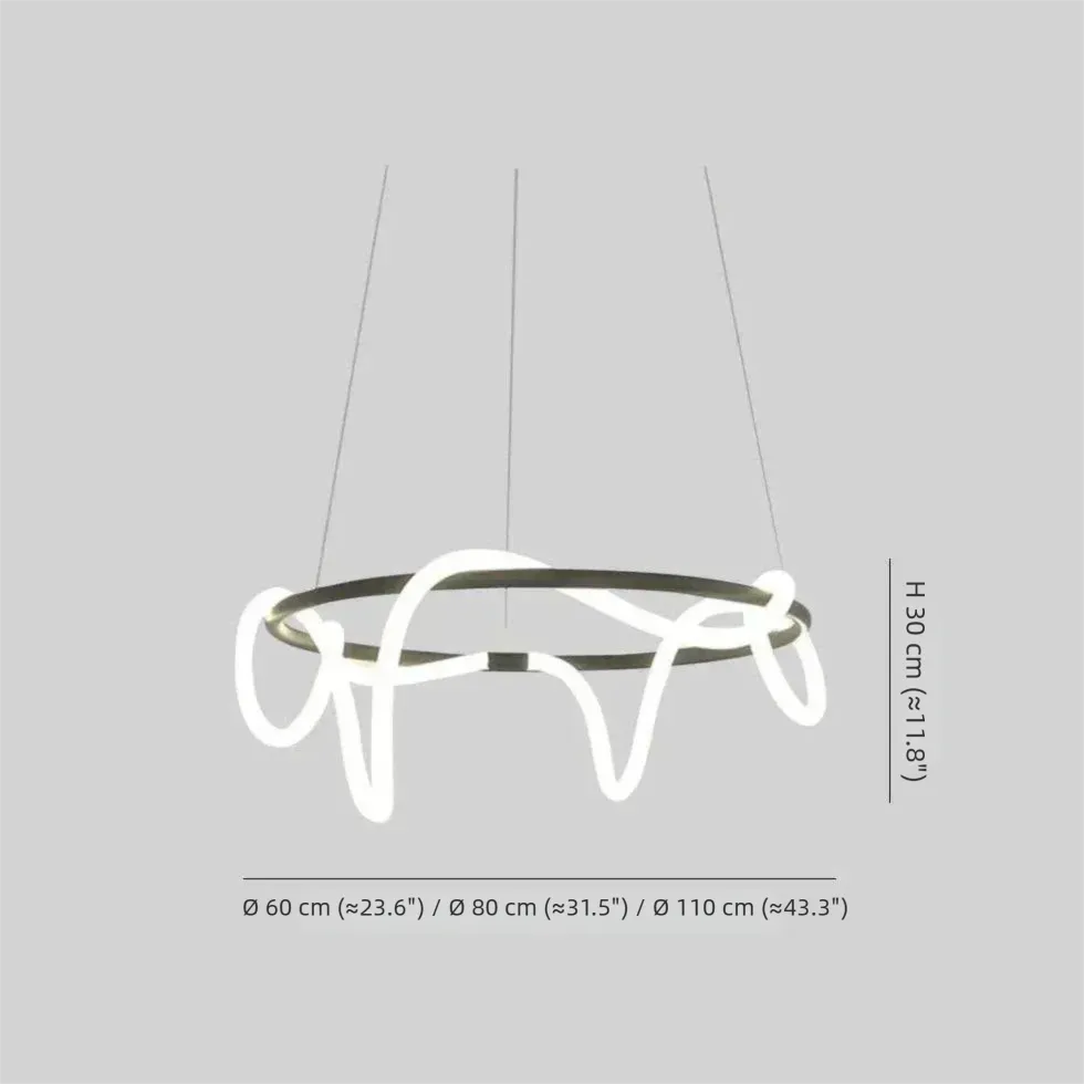 Suspension LED Nordique Forme Note Musicale pour Salle à Manger