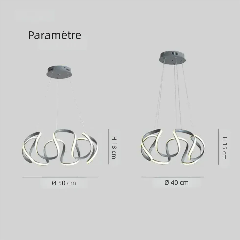 Suspension LED Moderne et Dimmable de Ruban pour Salle à Manger