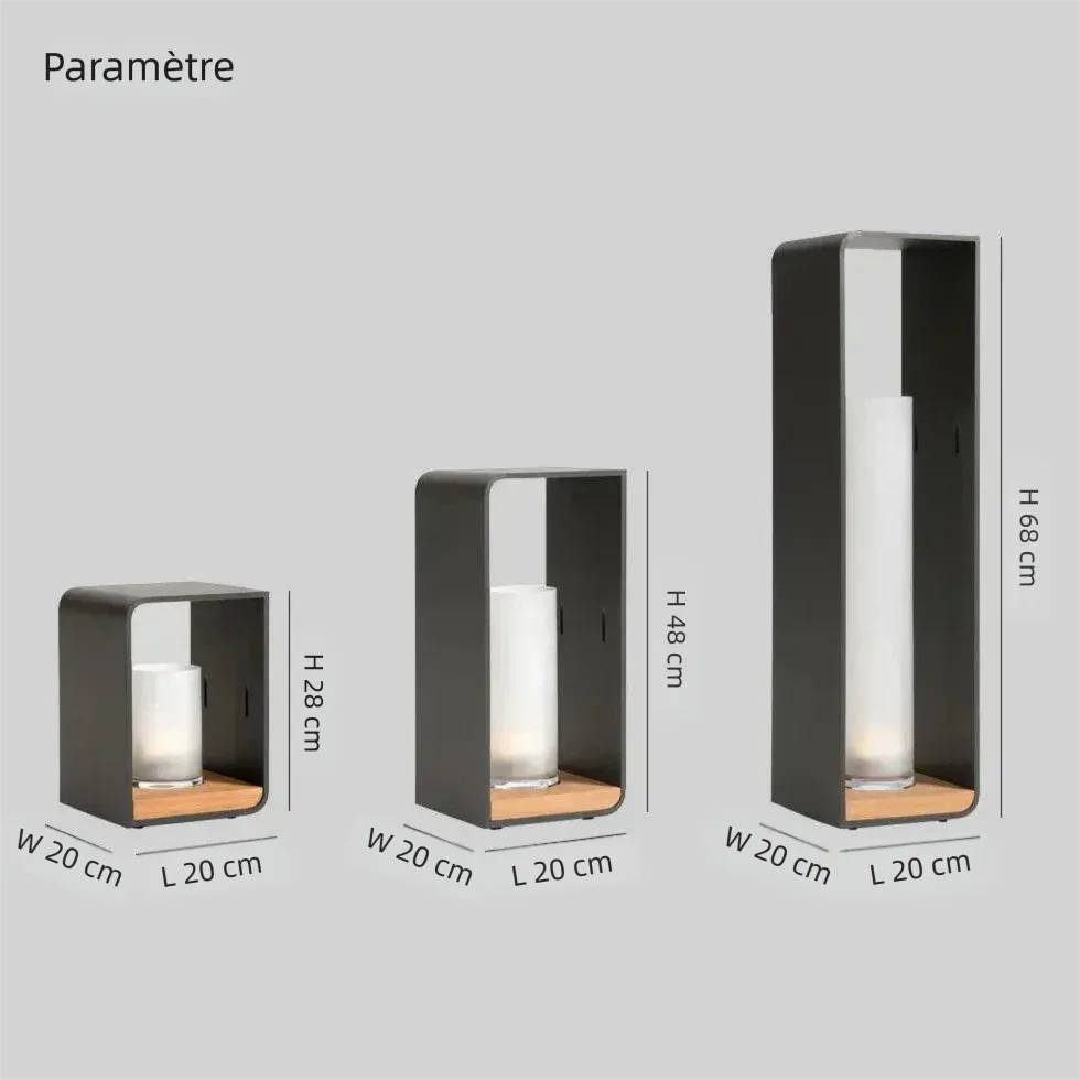 Lampadaire Solaire Simple et Étanche pour Terrasse Extérieure