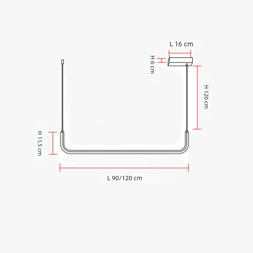Suspension LED Minimaliste Longue pour Salle à Manger
