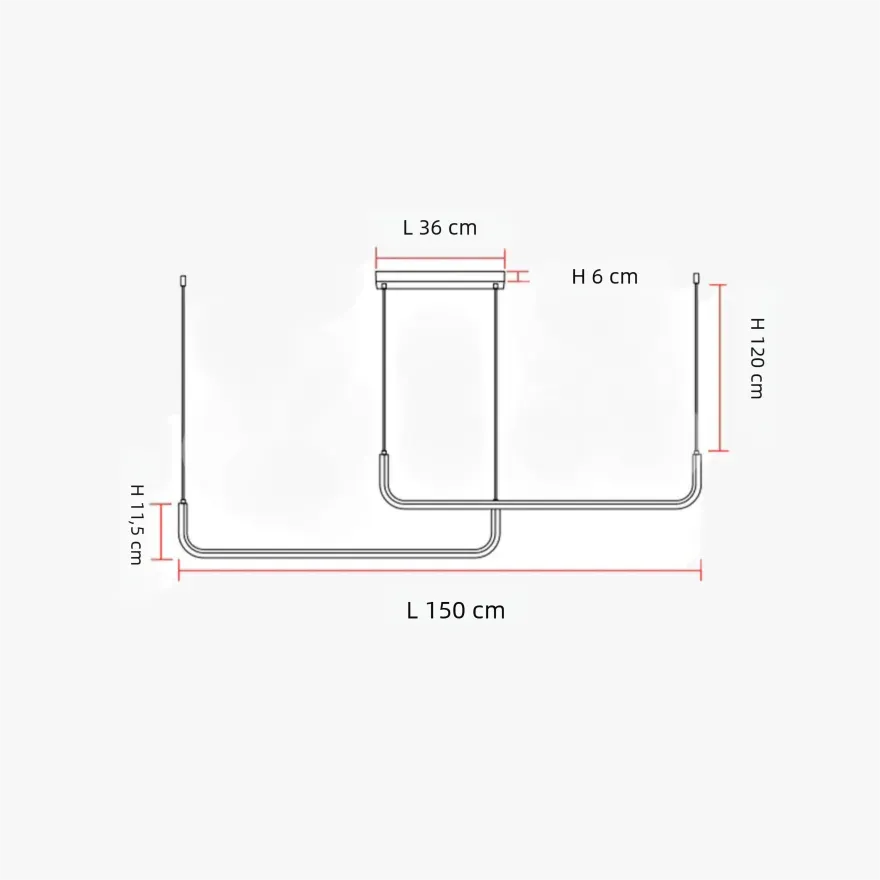 Suspension LED Minimaliste Longue pour Salle à Manger