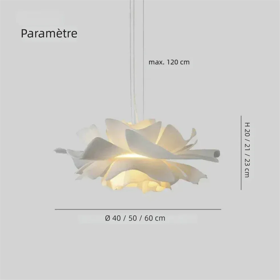 Suspension Fleur Moderne Blanche Dimmable pour Salle à Manger