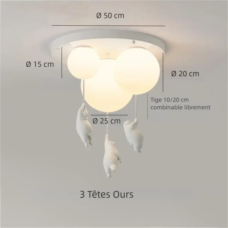 Plafonnier LED Ours en Forme de Ballon pour Chambre d'Enfant