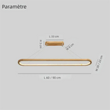 Suspension Bois Ovale Dimmable Moderne pour Salle à Manger