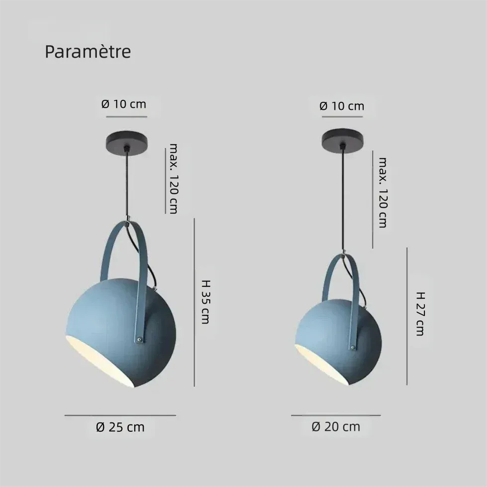 Suspension LED Orientable Simple en Métal Style Macaron