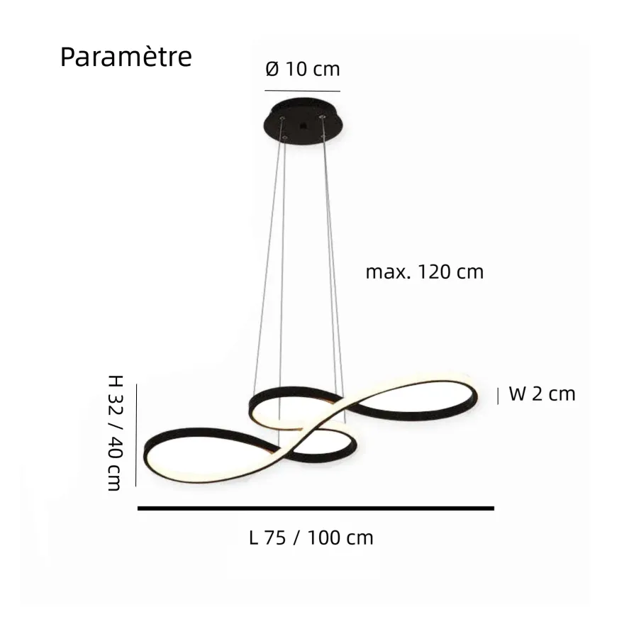 Suspension LED Dimmer Note Musicale pour Salle à Manger