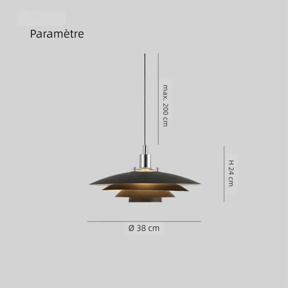 Suspension LED en Disque À Couches Nordique Pour Salle À Manger