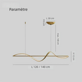 Suspension LED Dimmable Vague Design Simple pour Salle à Manger