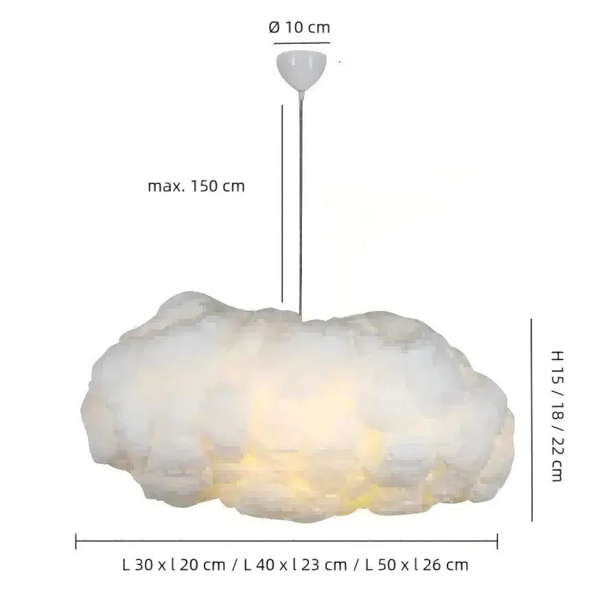 Suspension Blanche Moderne Nuage pour Chambre d'Enfant