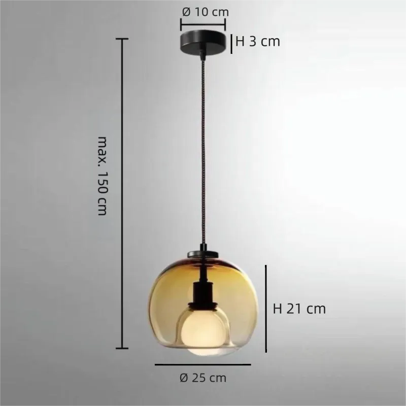 Suspension Moderne En Verre Dôme Pour Chevet