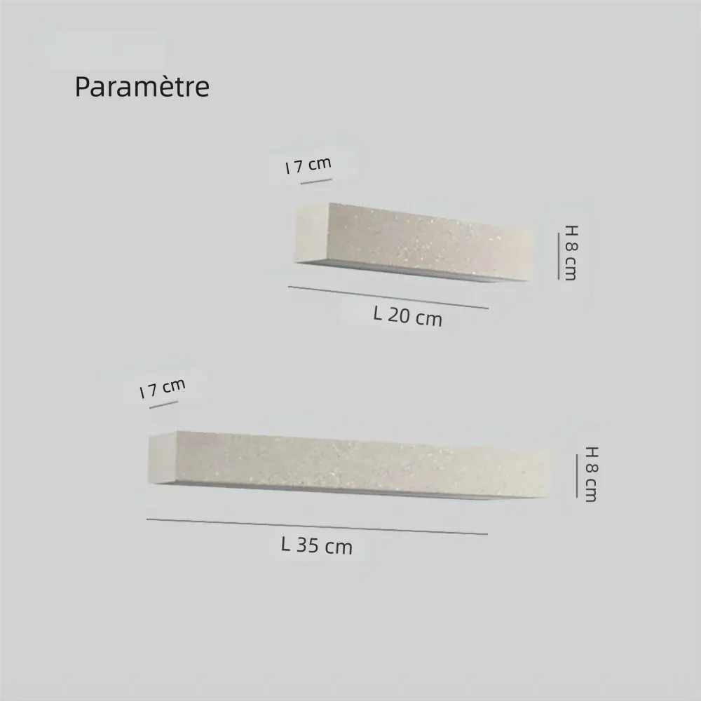 Applique Exterieure Murale Minimaliste Rectangulaire en Béton