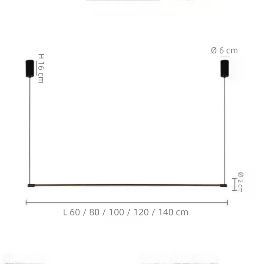 Suspension LED Linéaire Minimaliste Dimable pour Salle à Manger