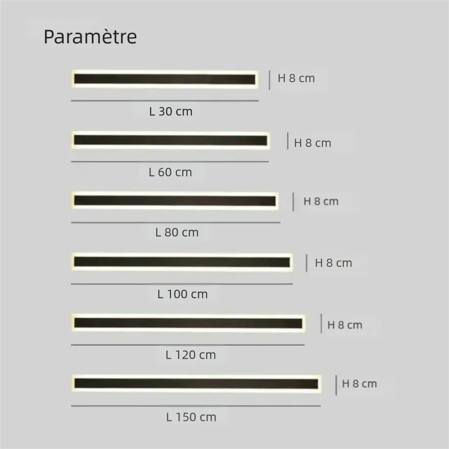 Applique Murale Extérieure Linéaire LED Noire Avec Éclairage en Bordure