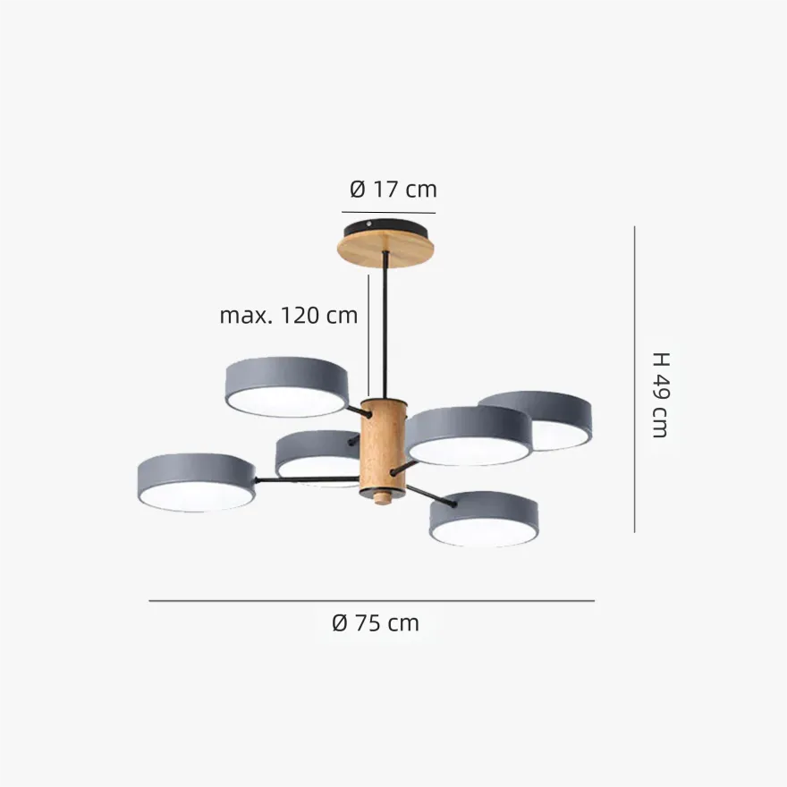 Lustre Design Moderne À Disques Multiples pour Salon