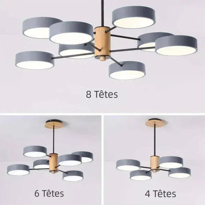 Lustre Design Moderne À Disques Multiples pour Salon