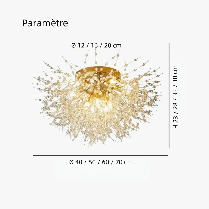 Plafonnier LED Moderne Forme de Pissenlit en Cristal
