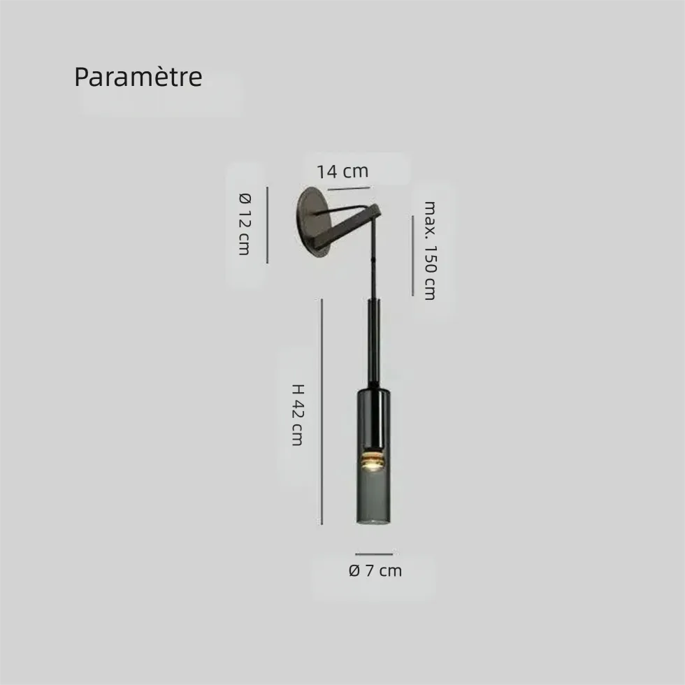 Applique Murale LED en Cristal et Laiton Forme Bouteille