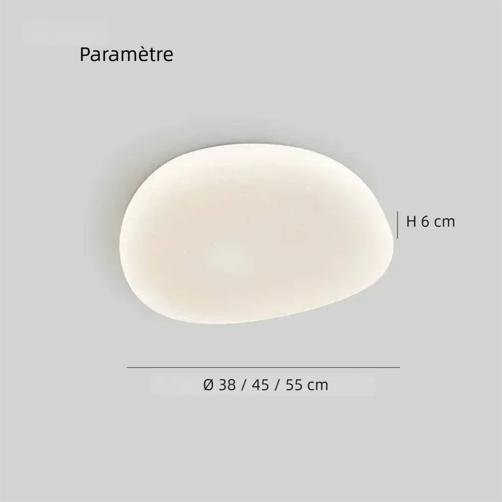 Plafonnier Moderne Blanc en Forme de Galet pour Chambre