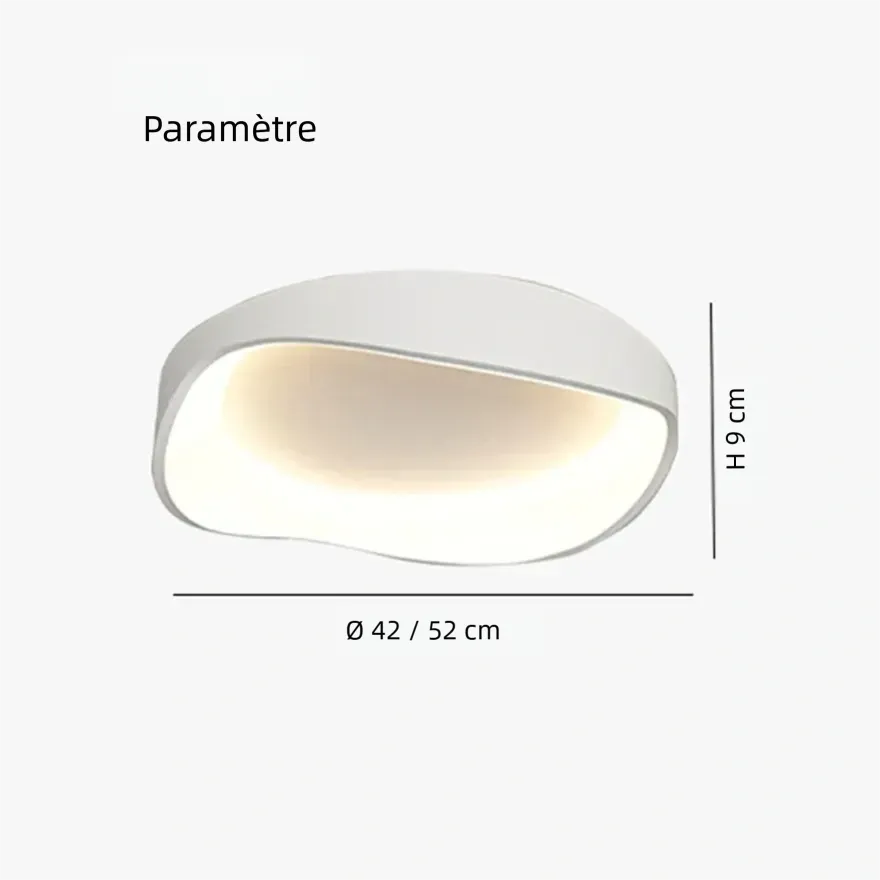Plafonnier Moderne Blanc à Bordure Ondulée pour Chambre