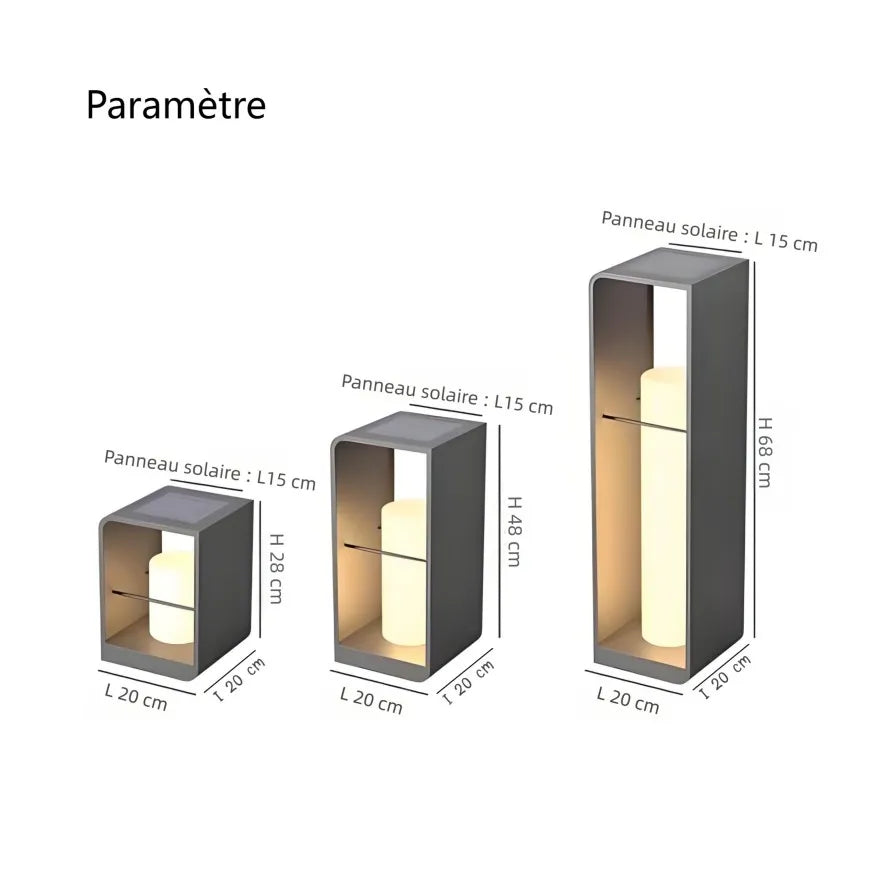 Lampadaire Solaire Simple et Étanche pour Terrasse Extérieure
