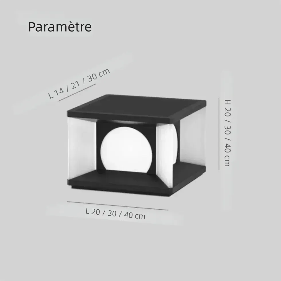 Lampe de Jardin LED Solaire Design Cubique Créatif