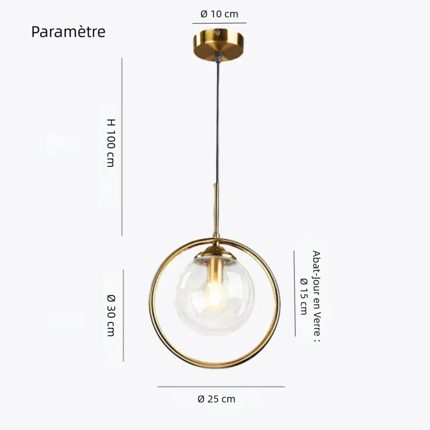 Suspension LED Créative en Verre Soufflé pour Chevet